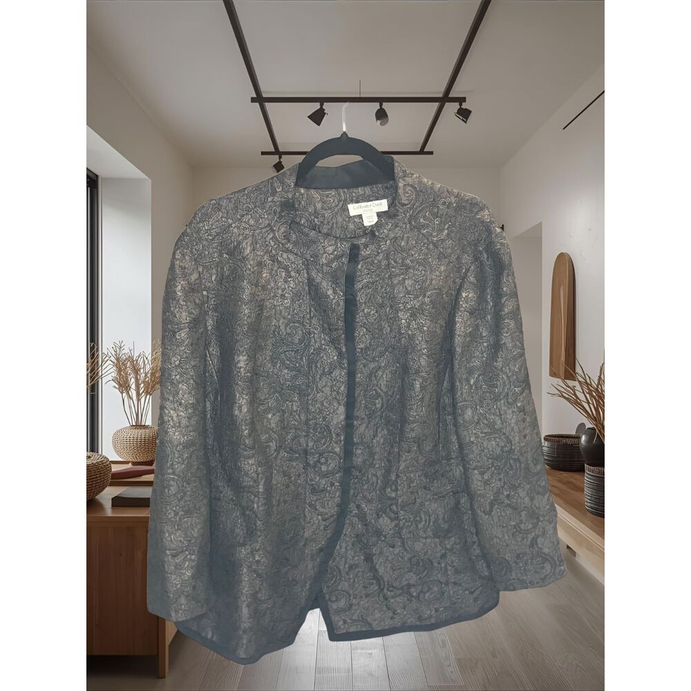 Coldwater Creek Metallic Paisley Jacket Shaped W18 - Picture 2 of 7